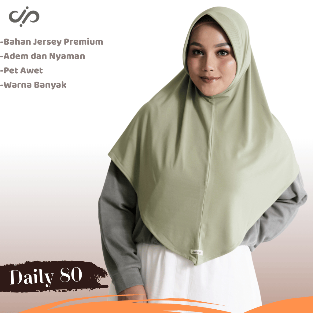 Jamilah Hijab Daily 80 – Hijab Jersey Lembut Nyaman Bergo Instant Jamilah Daily