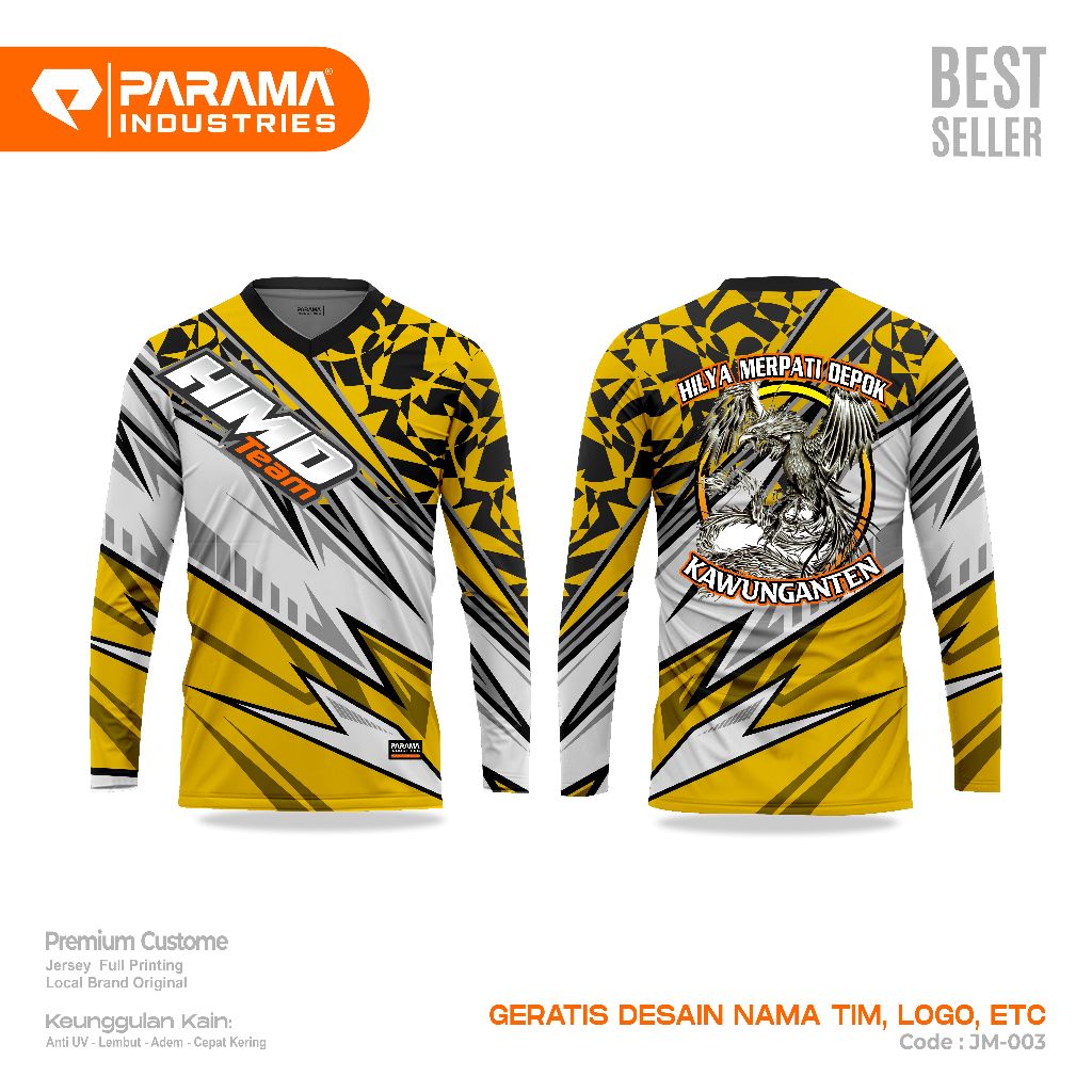 PARAMA Jersey Merpati Premium Anti Gerah Fullprinting Gratis Custom Desain | Kaos Japati Balap PMTI