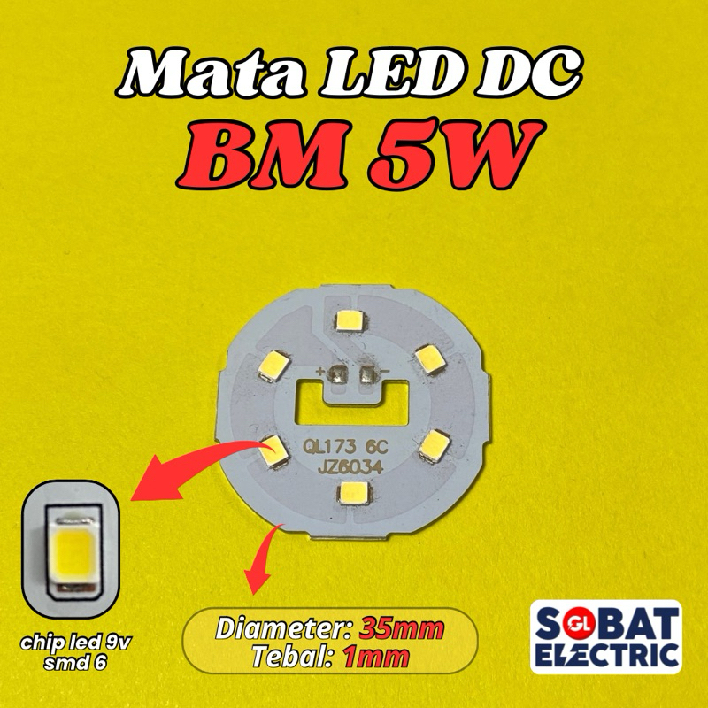 Mata LED DC 5w (BM) - PCB Mata Lampu LED 5 Watt