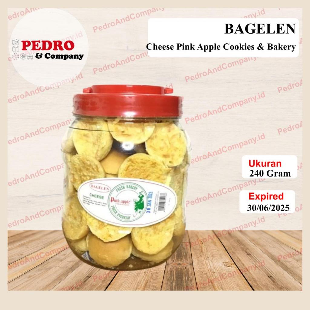 

Pink apple bakery bagelen rasa cheese keju 240 gram - roti kering bulat