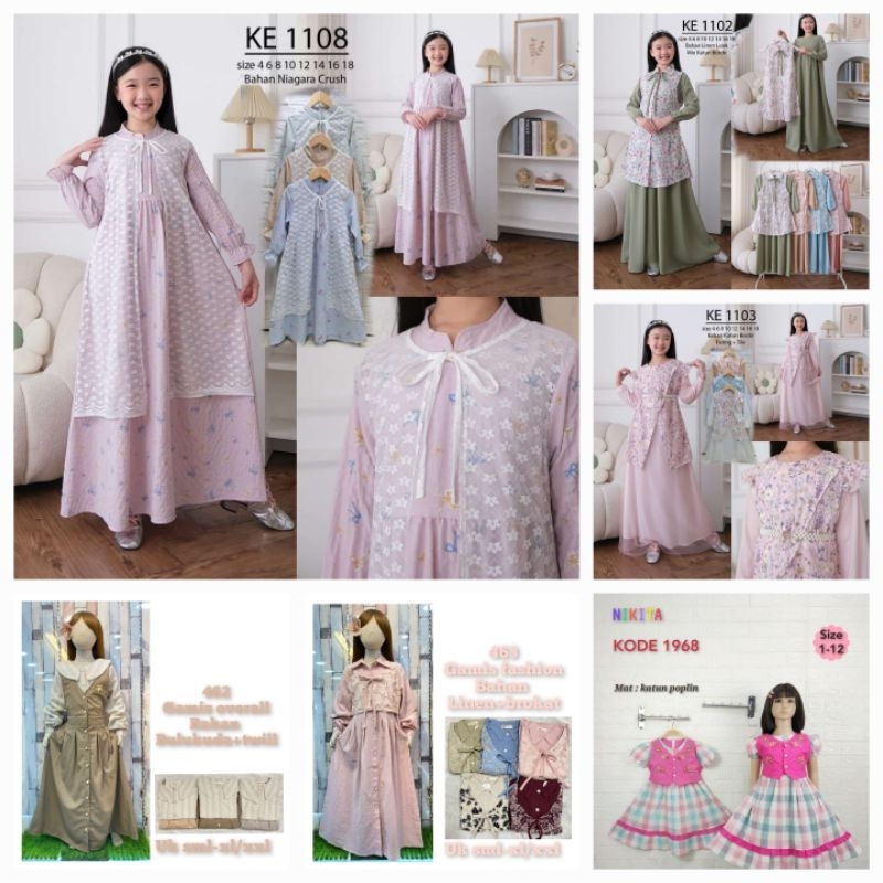 dress anak perempuan nikita/gamis muslim Zara/bulberi kids anak/Gamis anak perempuan/gamis overall z