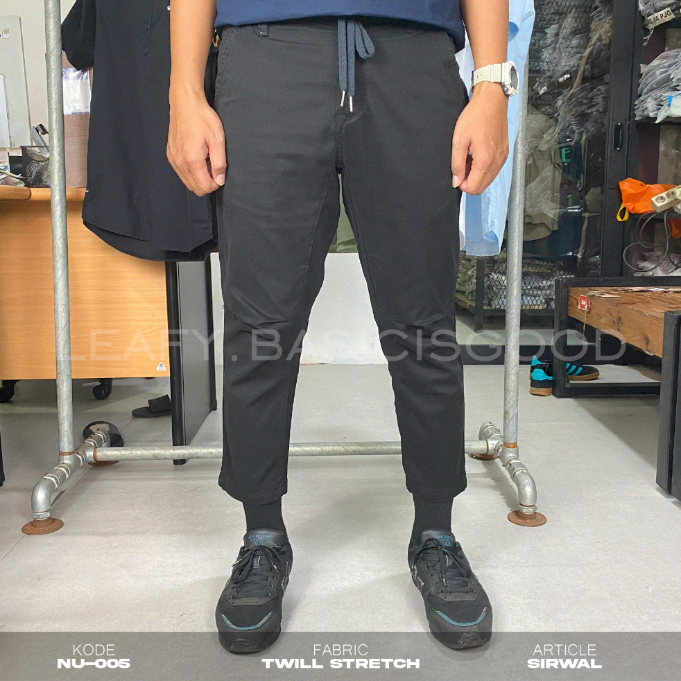 Leafy Sirwal NU-005 - Celana Sirwal Panjang Pria Muslim  Bahan Twill Stretch - Celana cingkrang