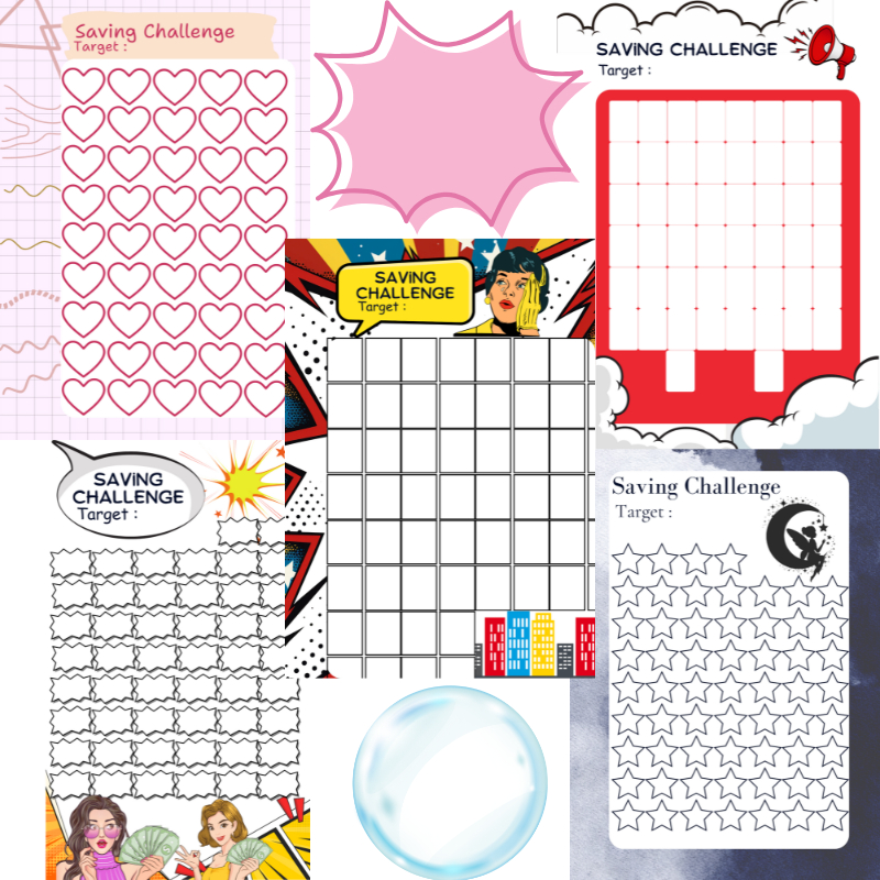 

Belajar Menabung isi binder saving challenge A5 A6 campur desain target bisa ditentukan sendiri