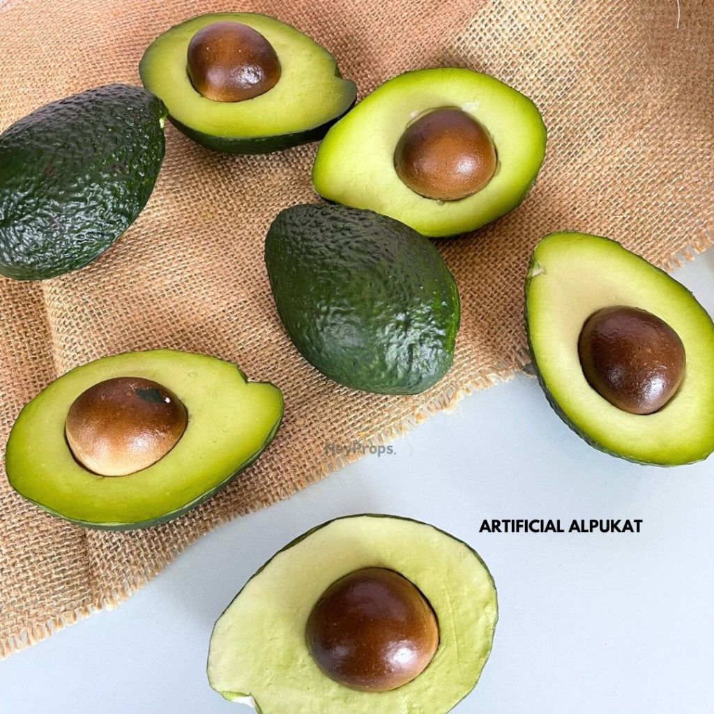 HEYPRPS Avocado Artificial Dekorasi Properti Foto - Buah Alpukat Palsu Replika