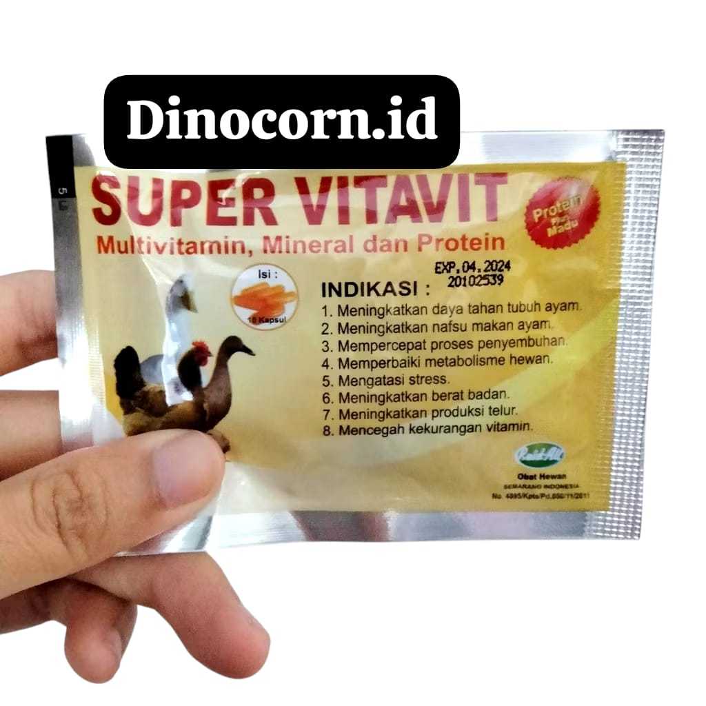 SUPER VITAVIT MULTIVITAMIN MINERAL DAN PROTEIN AYAM BEBEK UNGGAS 10 kapsul