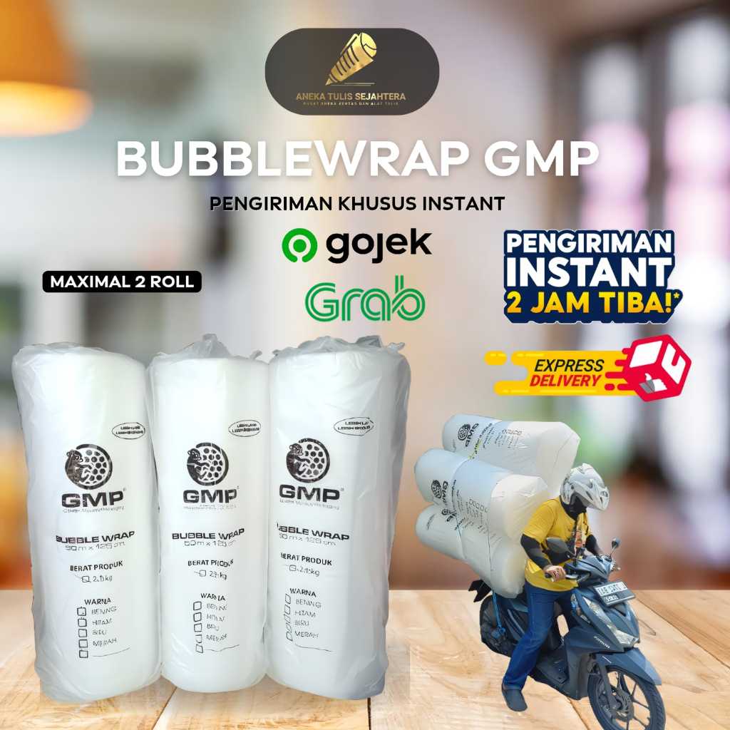 

Promo !! Bubble Wrap Roll Putih & Hitam 125cm x 50m berat 2.0kg Coreles (KHUSUS INSTANT!!) Maximal 2 Roll