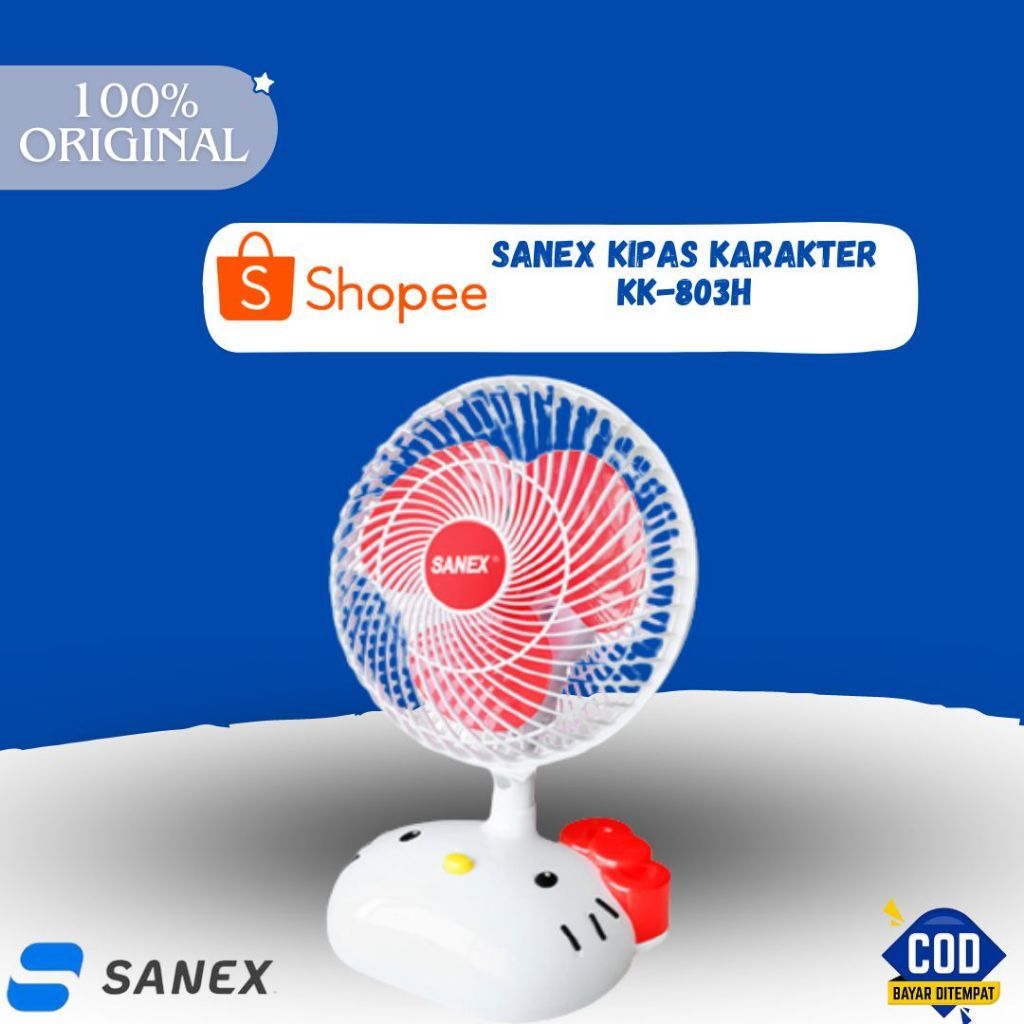 Sanex Kipas Angin Meja FD-0881H Karakter Hello Kitty 8 Inch" Kipas Kecil Kipas Deskfan Kipas Meja Mu