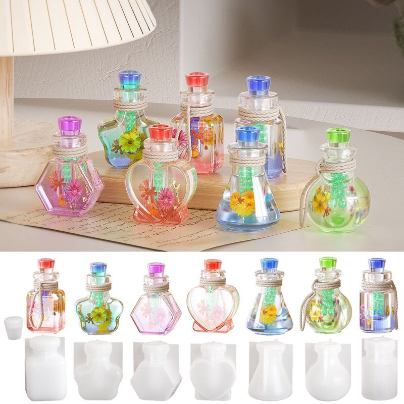 Cetakan Resin Wishing Bottle/Wish Bottle Botol Aromaterapi Parfum Botol Kecil Shaker Quicksand Mold 