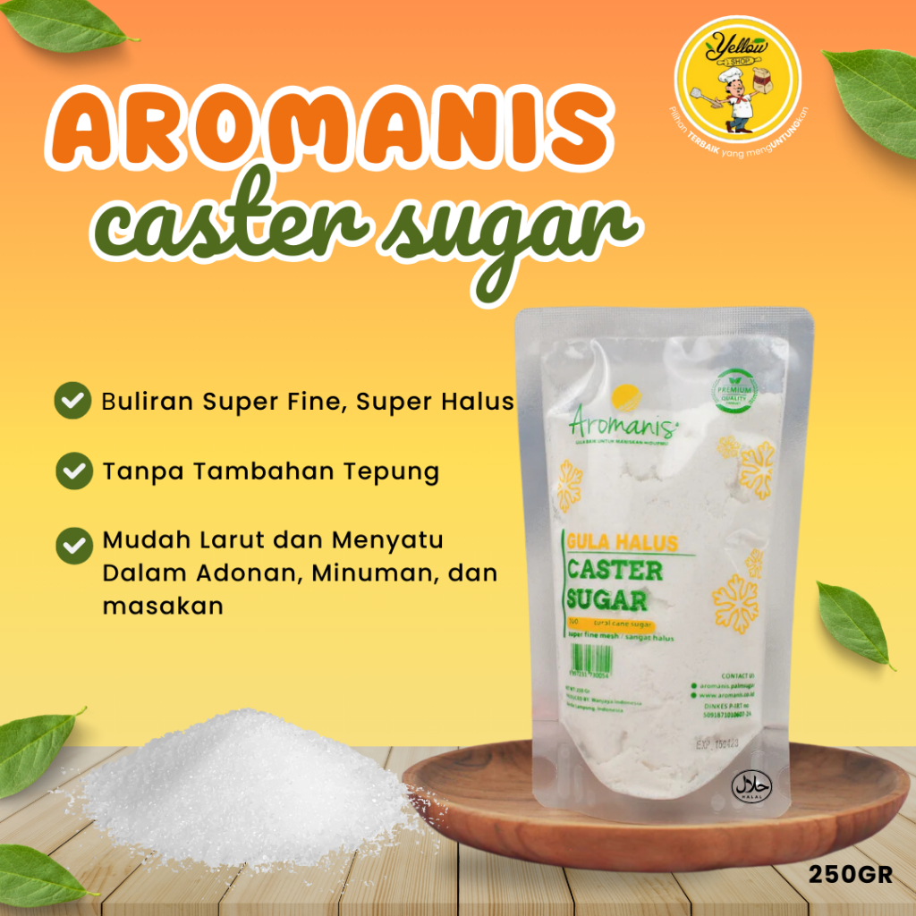 

AROMANIS ORGANIC CASTER SUGAR / GULA CASTER 250GR