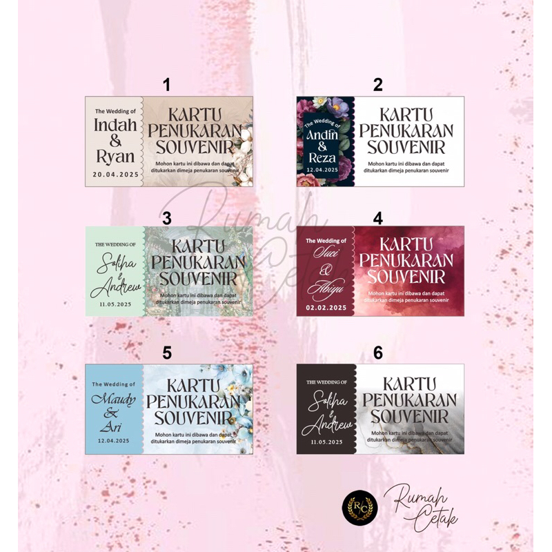 kartu penukaran souvenir,Voucher souvenir,kupon penukaran souvenir