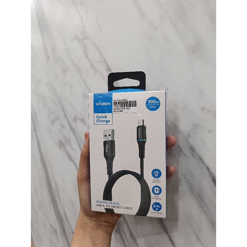 KABELDATA VIVAN VDM200 BLACK MICRO USB ORIGINAL VIVAN