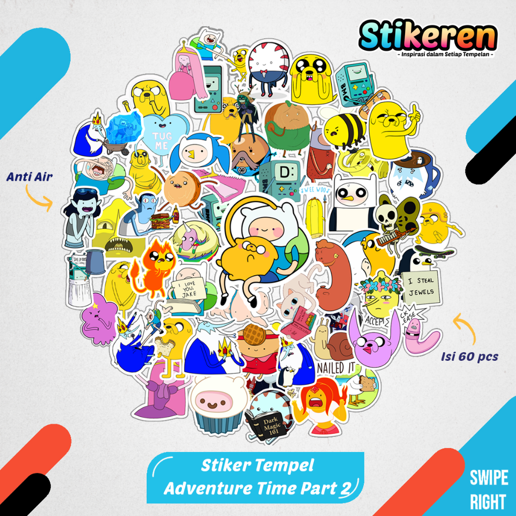 

Stiker Adventure Time Part 2 Kartun Film Paper Vinyl Dekorasi Laptop Koper Tumbler Kulkas DIY