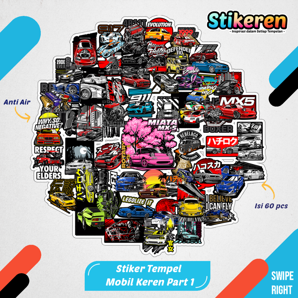 

Stiker Mobil Keren Part 1 Kartun Film Paper Vinyl Dekorasi Laptop Koper Tumbler Kulkas DIY