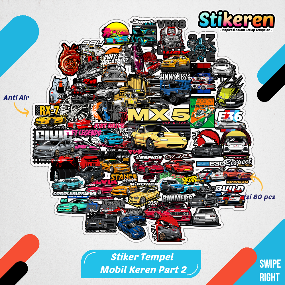 

Stiker Mobil Keren Part 2 Kartun Film Paper Vinyl Dekorasi Laptop Koper Tumbler Kulkas DIY