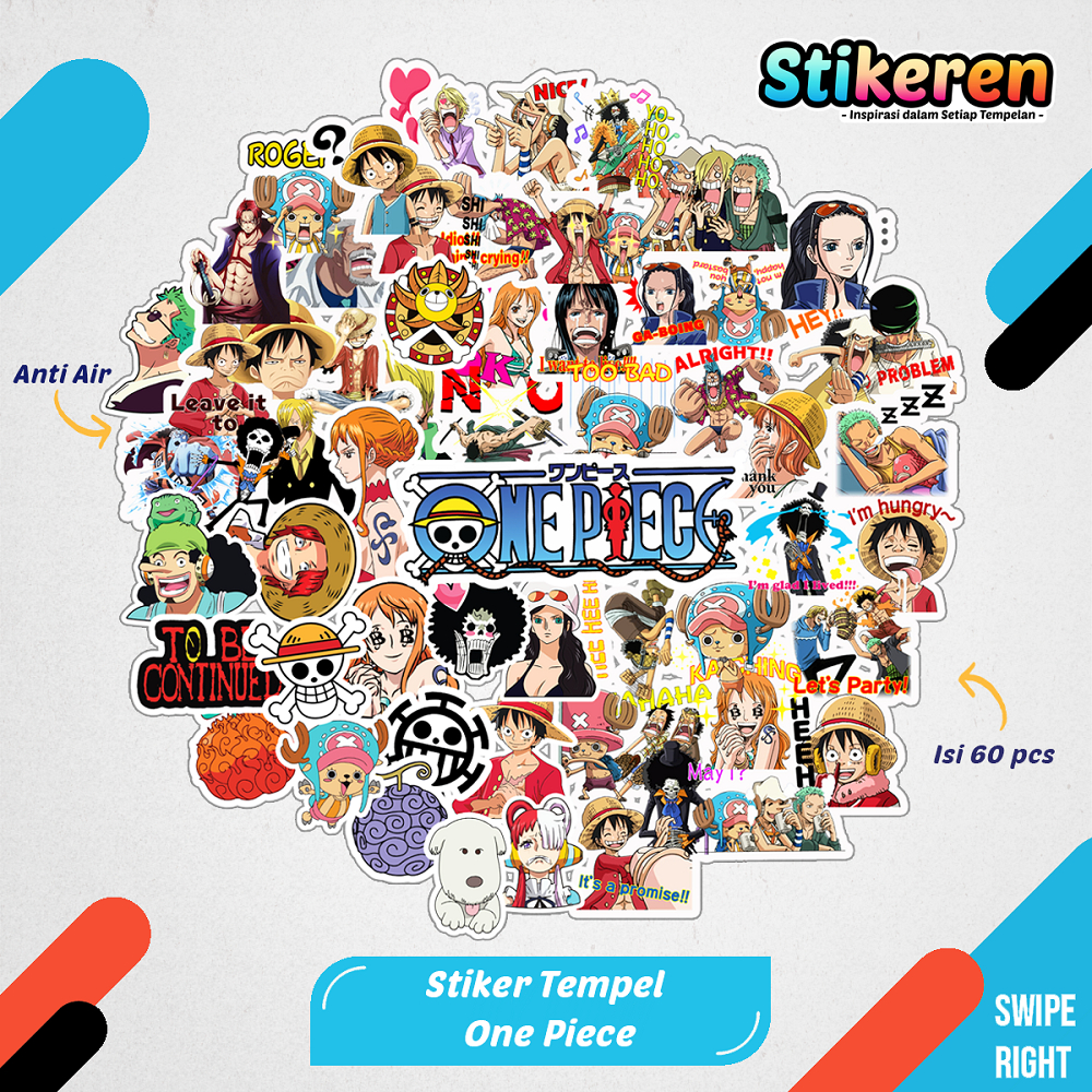 

Stiker One Piece Anime Kartun Film Paper Vinyl Dekorasi Laptop Koper Tumbler Kulkas DIY