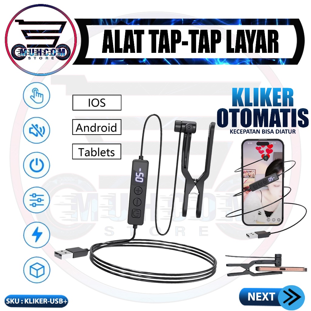Auto Kliker Screen HP Alat Tap Tap Layar Hp Portabel Kecepatan Tinggi Kecil Pengklik Otomatis Live S