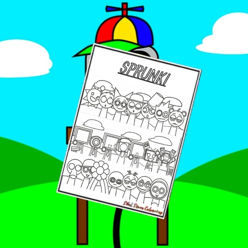 

Kertas Mewarnai Anak Tema SPRUNKI V6 / Kertas Gambar (10 Lembar) / Kertas Mewarnai Anak TK / PAUD / SD