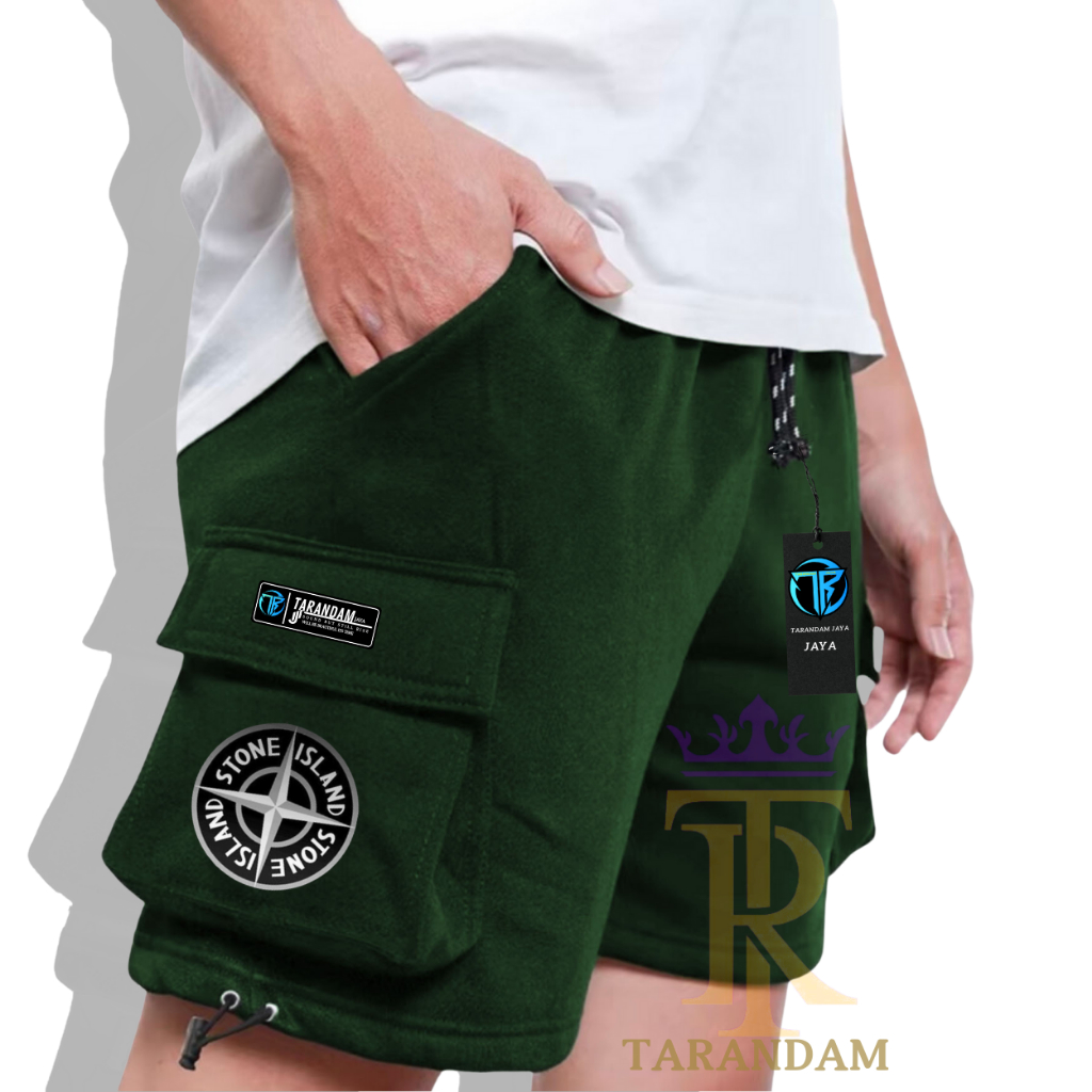 Celana Pendek Cargo Terlaris 2025 Motif Stone Island Silver Terbaru Samoa Cloting Short Pants Kargo 