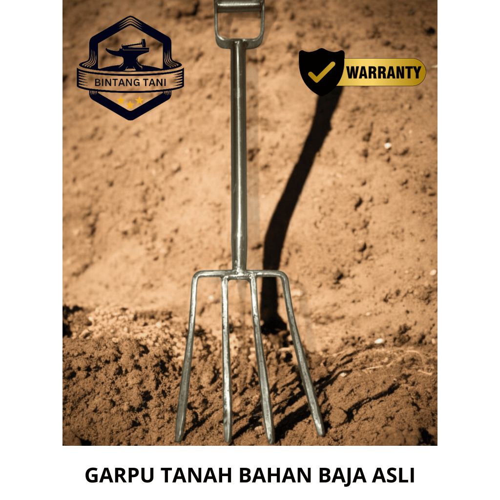 Garpu tanah baja asli/ garpu tani garpu injak tanah