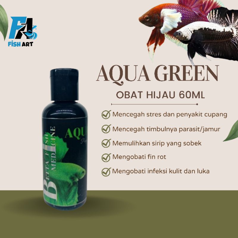 OBAT HIJAU AQUA GREEN UNTUK IKAN CUPANG 60ml | OBAT KUNCUP IKAN CUPANG | PERAWATAN CUPANG SAKIT | OB