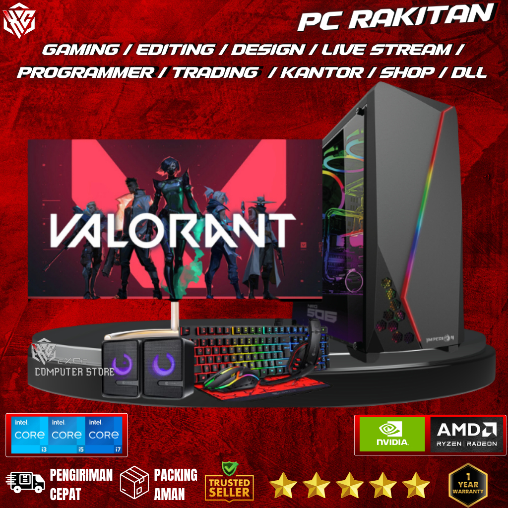 Komputer PC Gaming RAM 16GB SSD VGA 2GB 1 jutaaan Fullset Siap Pakai - PC Rakitan ECS