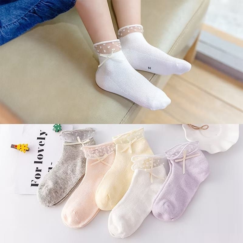 Kaos kaki Anak Bayi Balita jaring Perempuan Renda bernapas tipis penyerap keringat