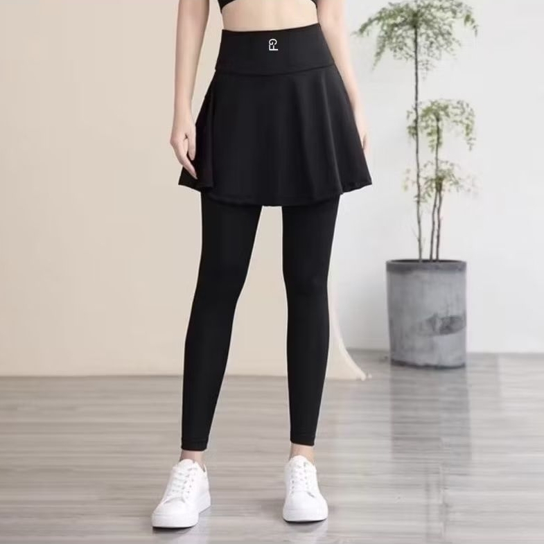 Legging Rok Olahraga Wanita Skirt Sport Polos Jogging Sepeda Senam Aerobik PREMIUM