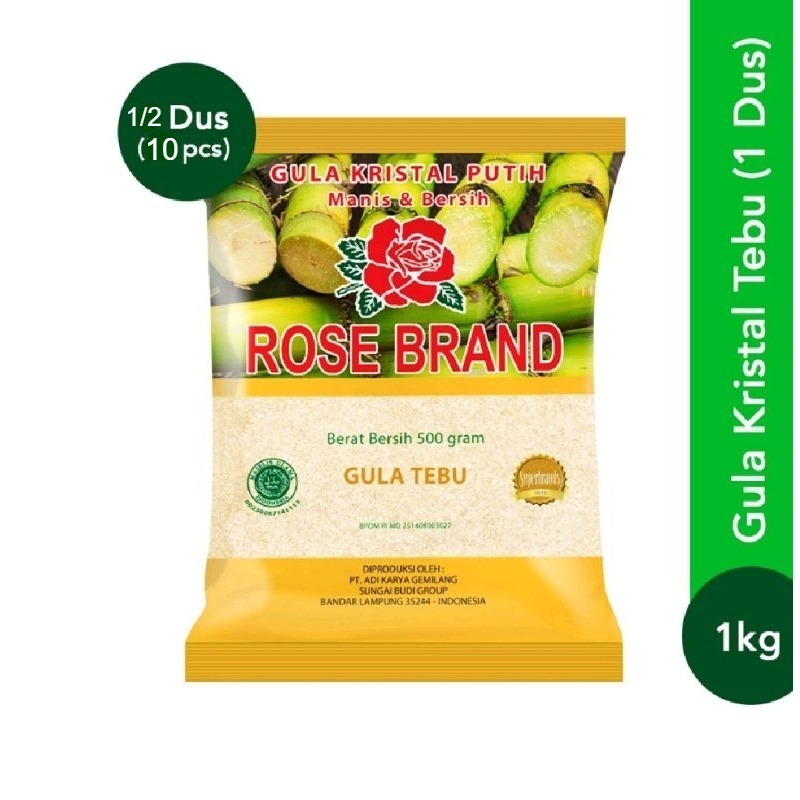 

Gula ROSE BRAND Kuning 10KG [10pcs] - Gula Pasir Murah