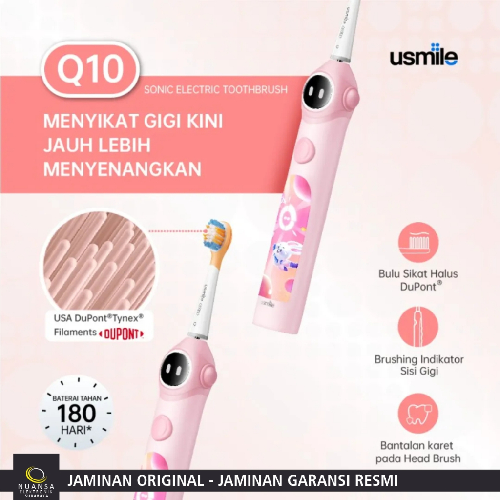 usmile Q10 Sikat Gigi Elektrik Anak Sonic - Biru/Pink