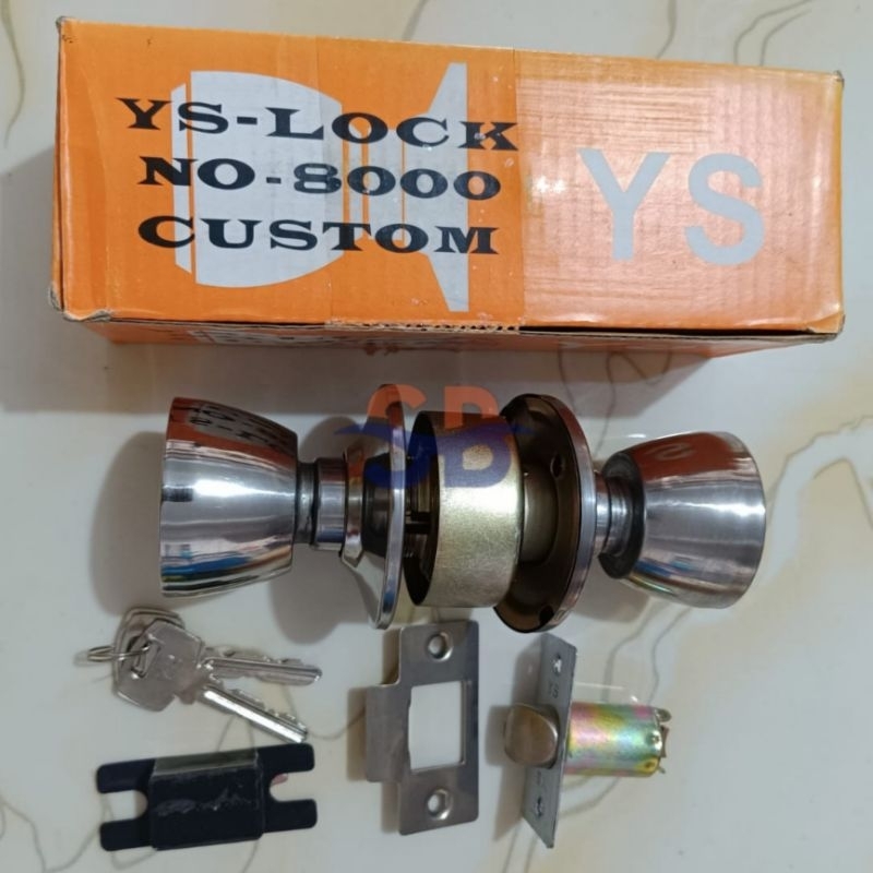 Kunci Kamar Mandi Bulat / Kunci Pintu Bulat Stainless / Kunci Kamar Mandi / Kunci WC / YS - LOCK NO.