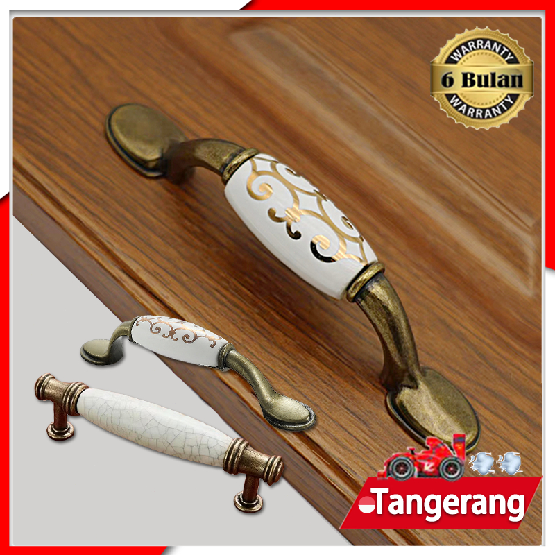 Handel Lemari Ceramic Crack Paduan Seng Handle Pintu Lemari Dan Handle Laci Vintage