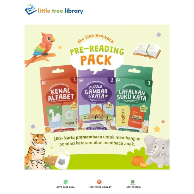 Flashcard Kartu Belajar Baca Untuk Anak Usia Dini , Pra Membaca Pre , Reading Pack  [Rintik]