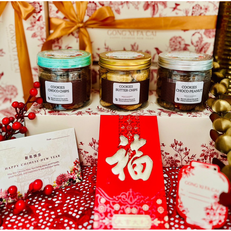 

Hampers Imlek/Parcel Sintjhia - 3jar cookies + free greeting card - Cookies
