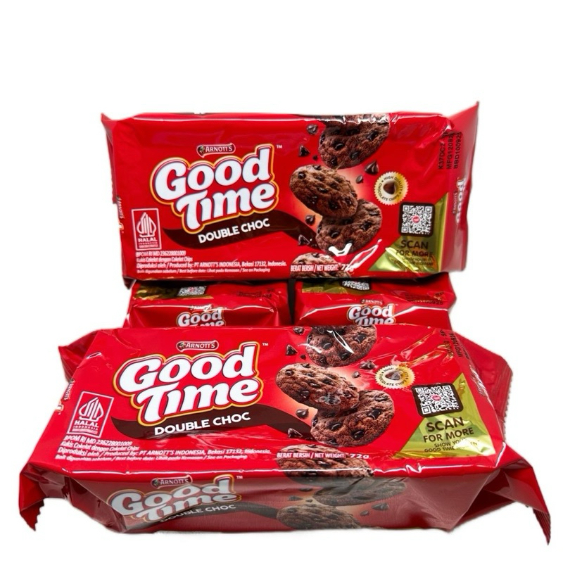 

GOODTIME DOUBLE CHOC @72GR 1 PACK ISI 4PCS COKELAT BISKUIT COOKIES