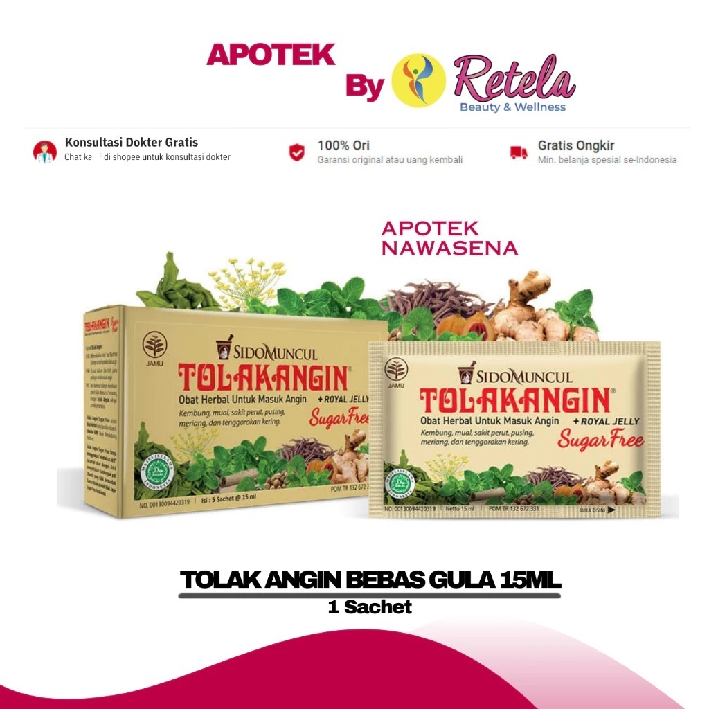 

TOLAK ANGIN BEBAS GULA 15ML BOX
