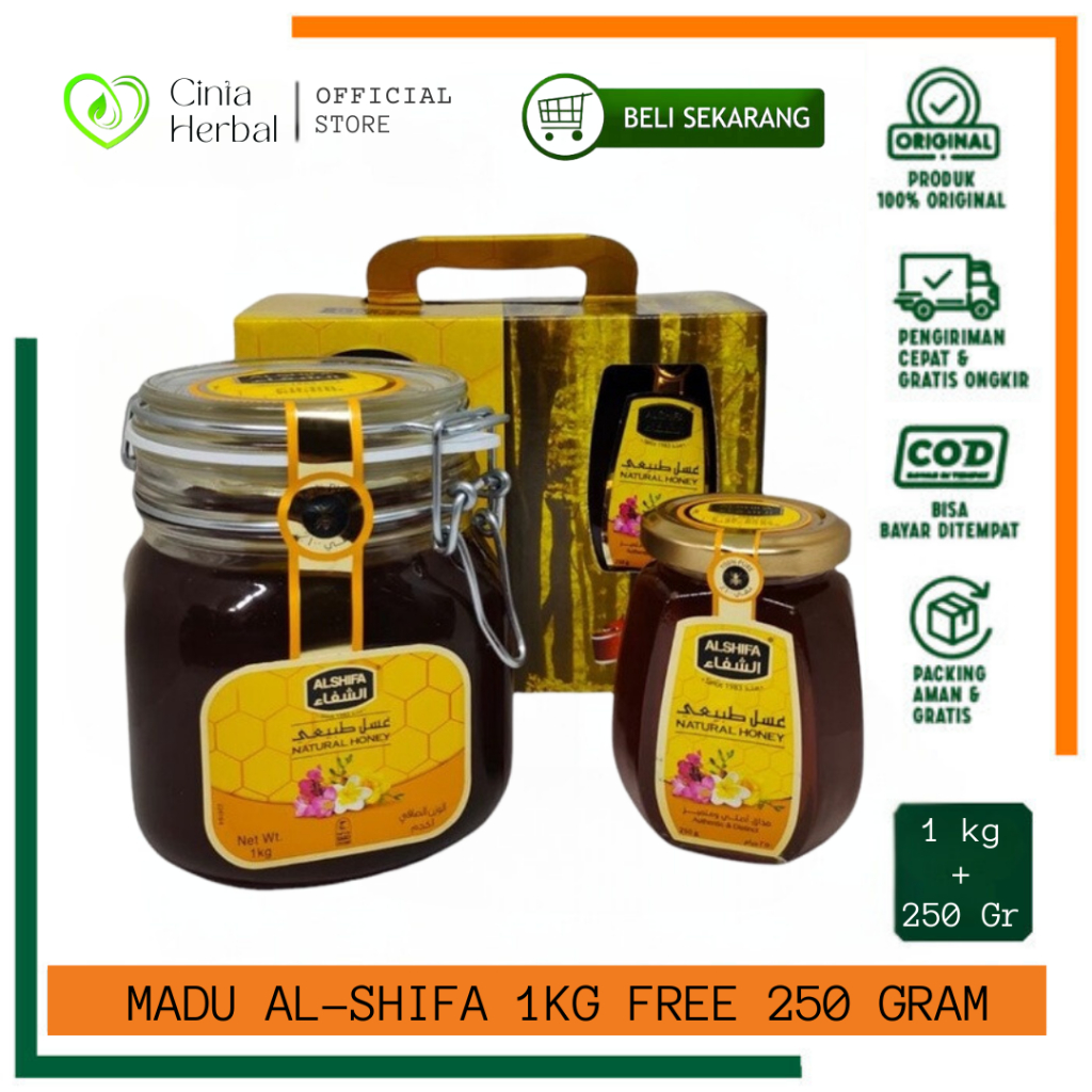 

Madu AL SHIFA 1 Kg Free 250 Gr // Paket Madu AlShifa 1kg Free 250gr Natural Honey Original | Madu Kashmir Combo
