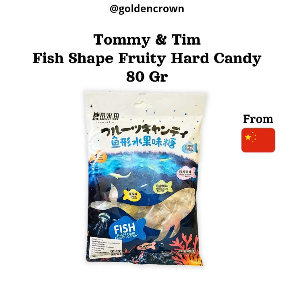 

Tommy and Tim Fish Shape Fruity Hard Candy | Kembang Gula Aneka Rasa Bentuk Ikan 80g