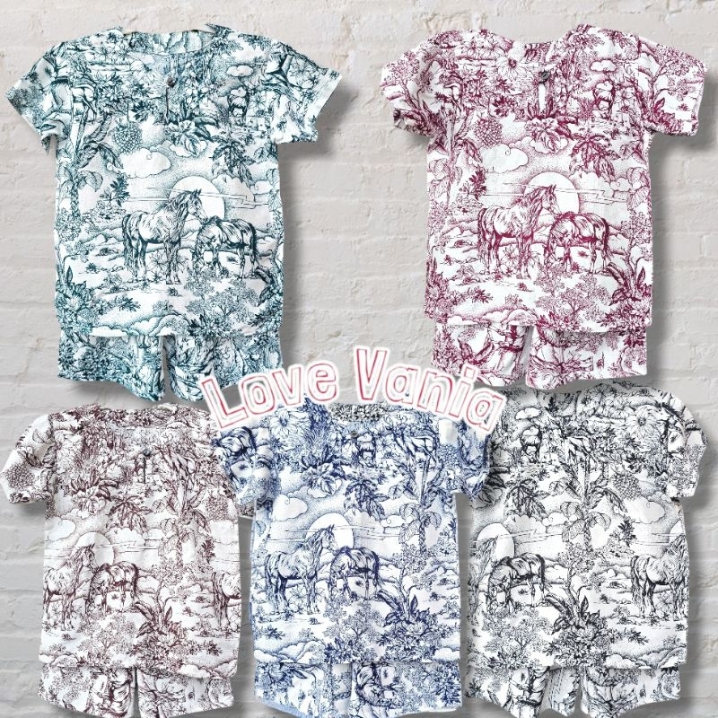 PUSAT KULAKAN SETELAN ANAK KANCING MOTIF DIOR