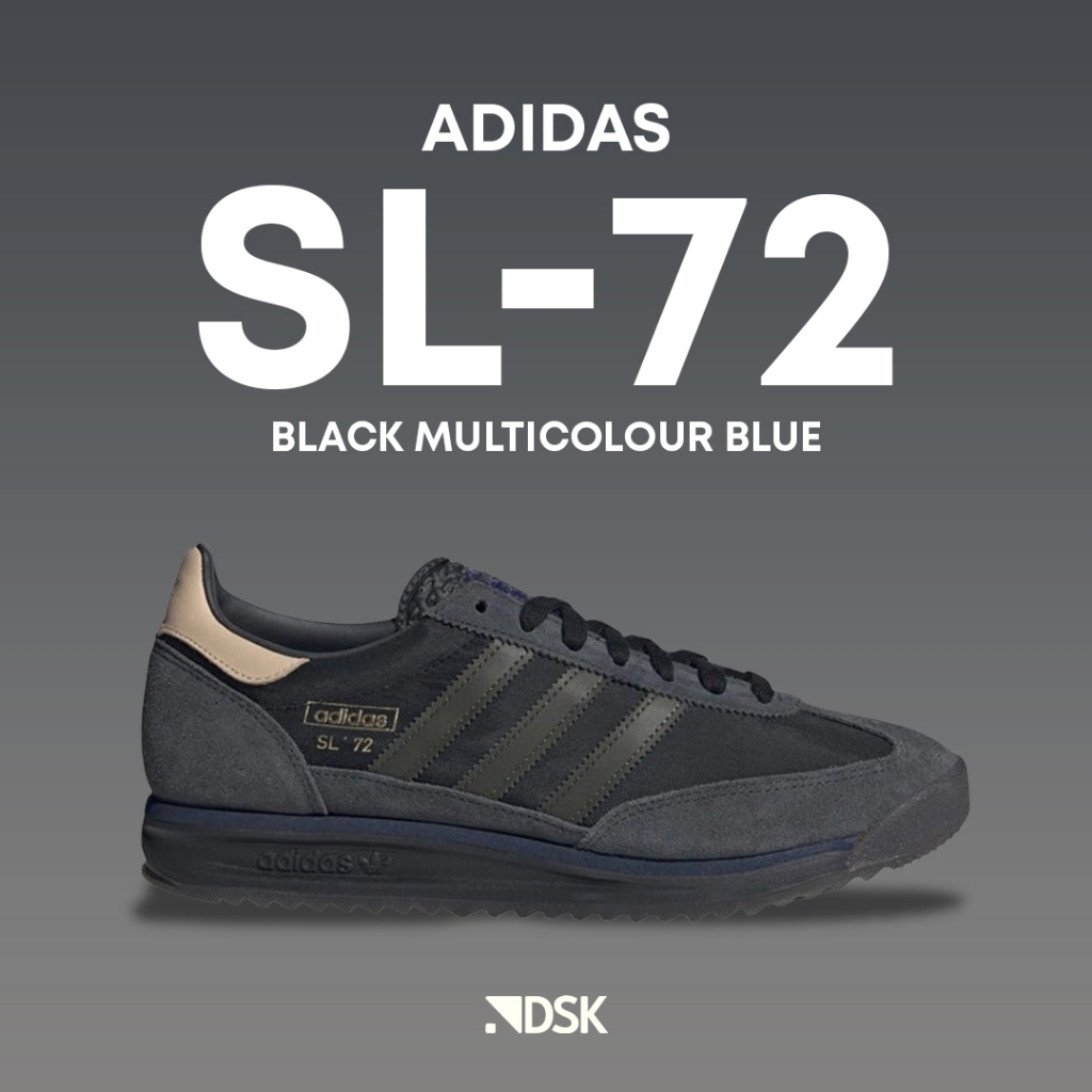 Adidas SL-72 Black Multicolour Blue 100% Original Authentic Guarantee
