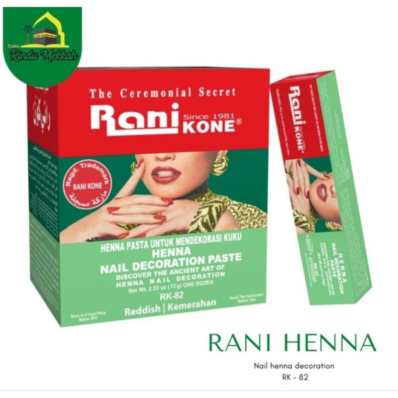 Rani Kone Henna Kuku Warna Merah Halal - Produk Kecantikan Kuku Terbaru - Nail, Art Cat Kutek Polish