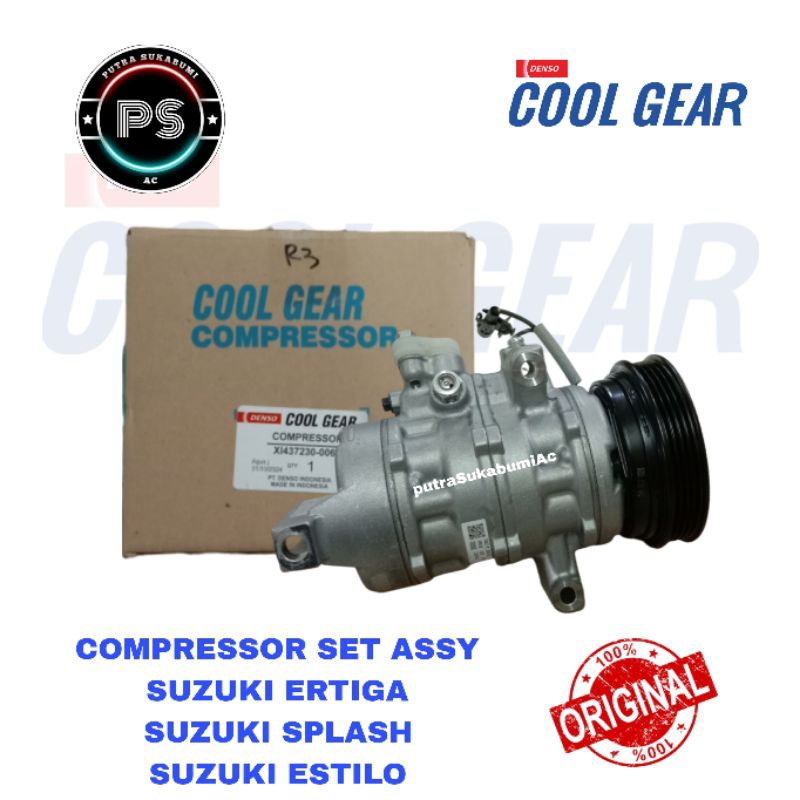 KOMPRESOR COMPRESOR ASSY AC MOBIL ERTIGA SPLASH ESTILO ORIGINAL DENSO