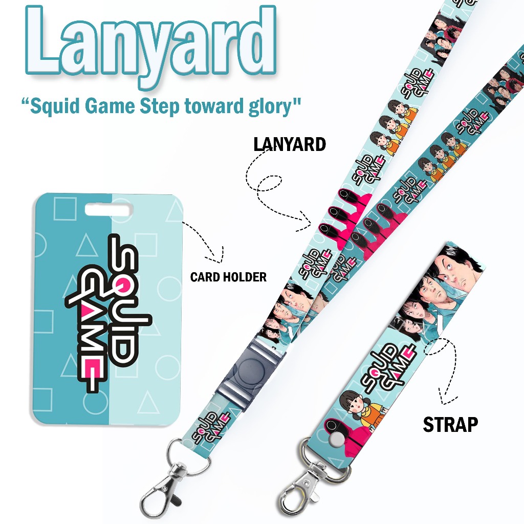 

STRAP LANYARD CARD HOLDER SQUID GAME Gantungan Kunci, Handphone, ID Card