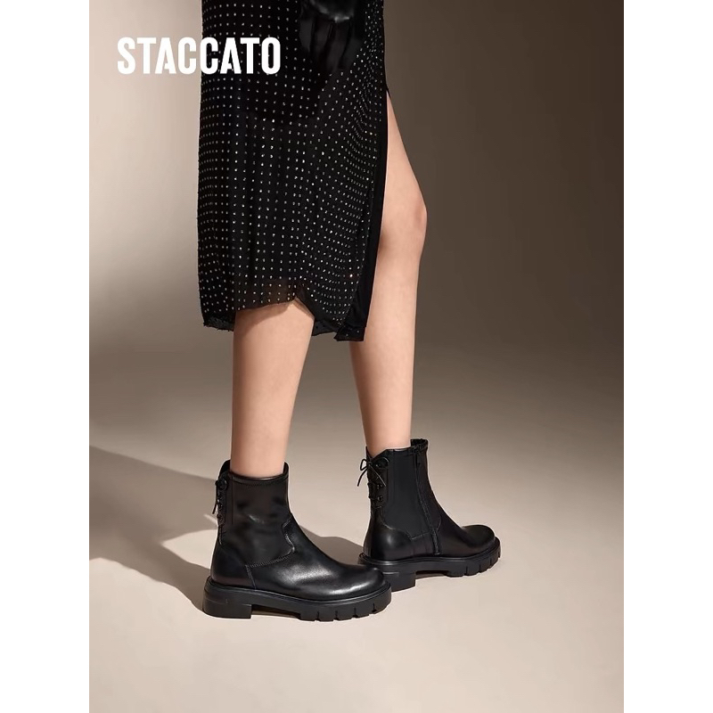 NEW TerMurah ORIGINAL Staccato Official EGB31-005 Boots Shoes - Black Hitam Sepatu Musim Dingin Kuli