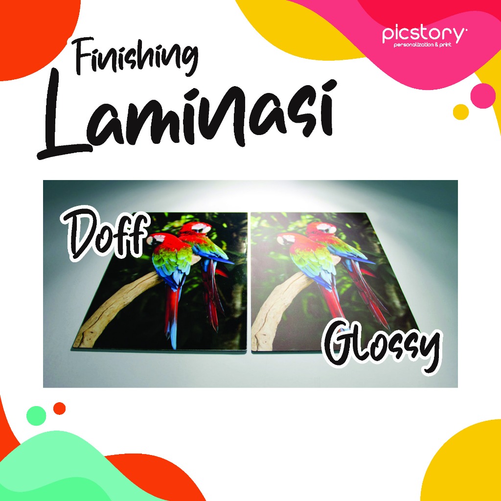 

Finishing LAMINASI (Lapisan Plastik) DOFF & GLOSSY