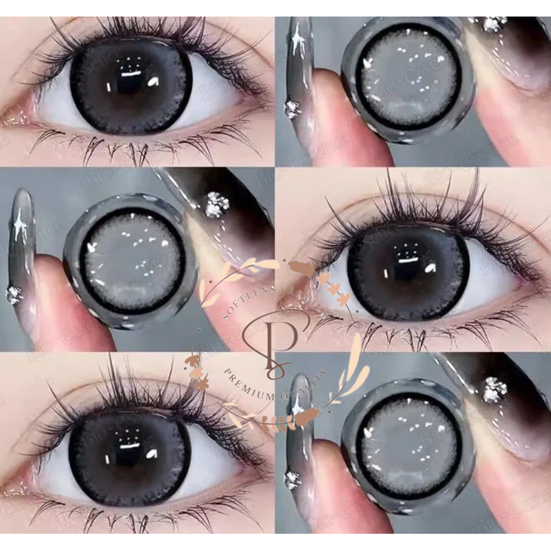 Softlens DaRL Grey diameter 16 mm Big Eyes Efect | Softlens Mata Barbie Grey | Lensa Mata Minus | So