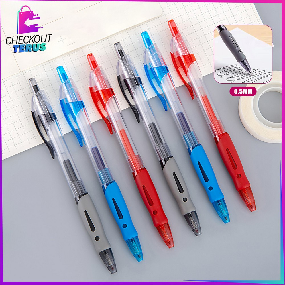 

CT A105 Pulpen Mekanik Polos 0.5mm Tinta Cair Alat Tulis Kantor Sekolah Bolpoint Pen Cetekan Standar