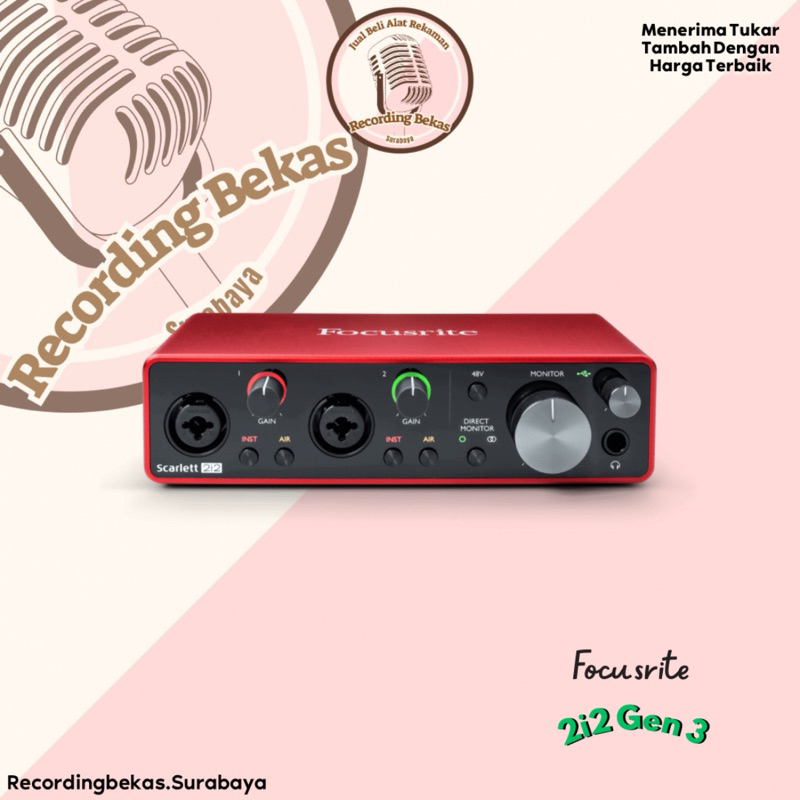 Soundcard Focusrite Scarlett 2i2 Gen 3 (Bekas)