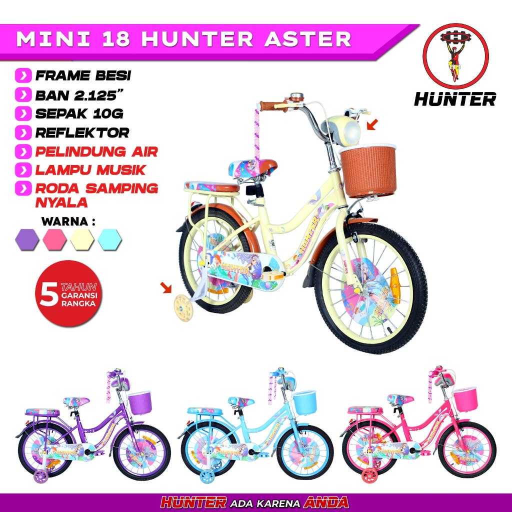SEPEDA MINI ANAK PEREMPUAN 18" HUNTER ASTER