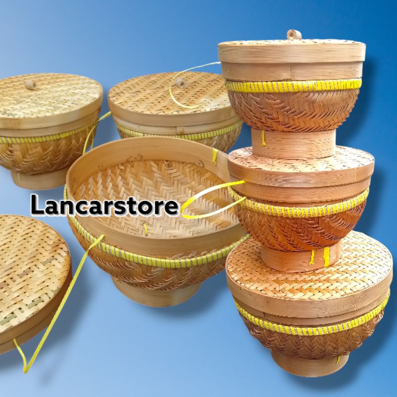 Wakul nasi bambu tutup / bakul bambu / wakul bambu tutup