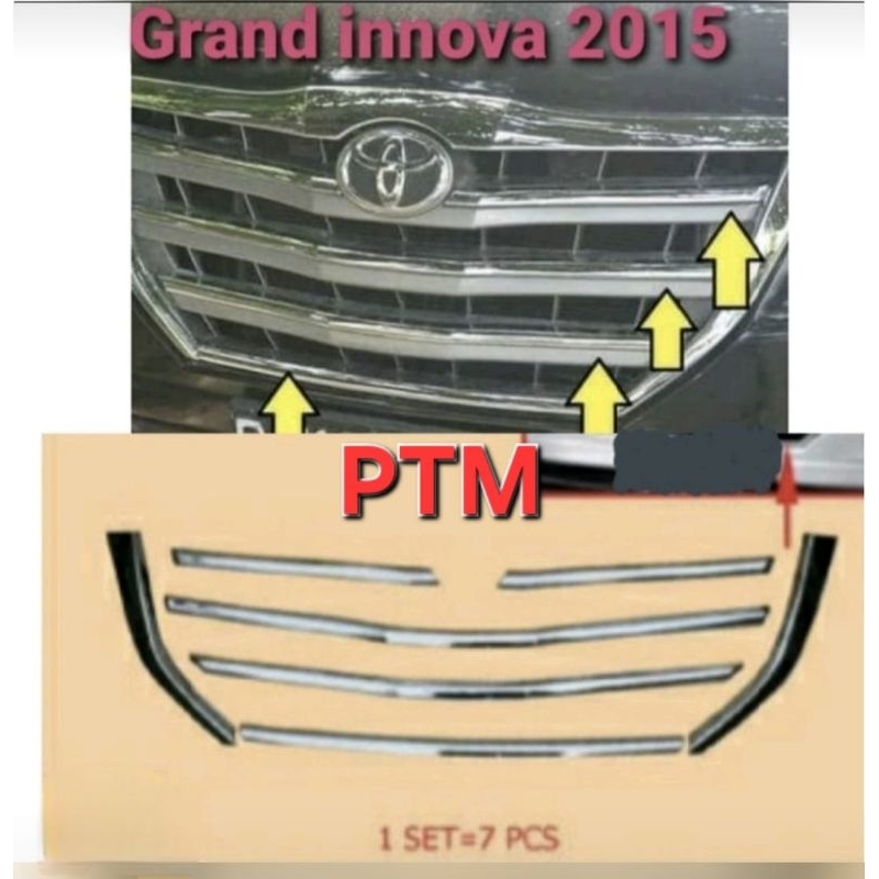 List gril depan chrome Grand Innova 2014 - 2015.